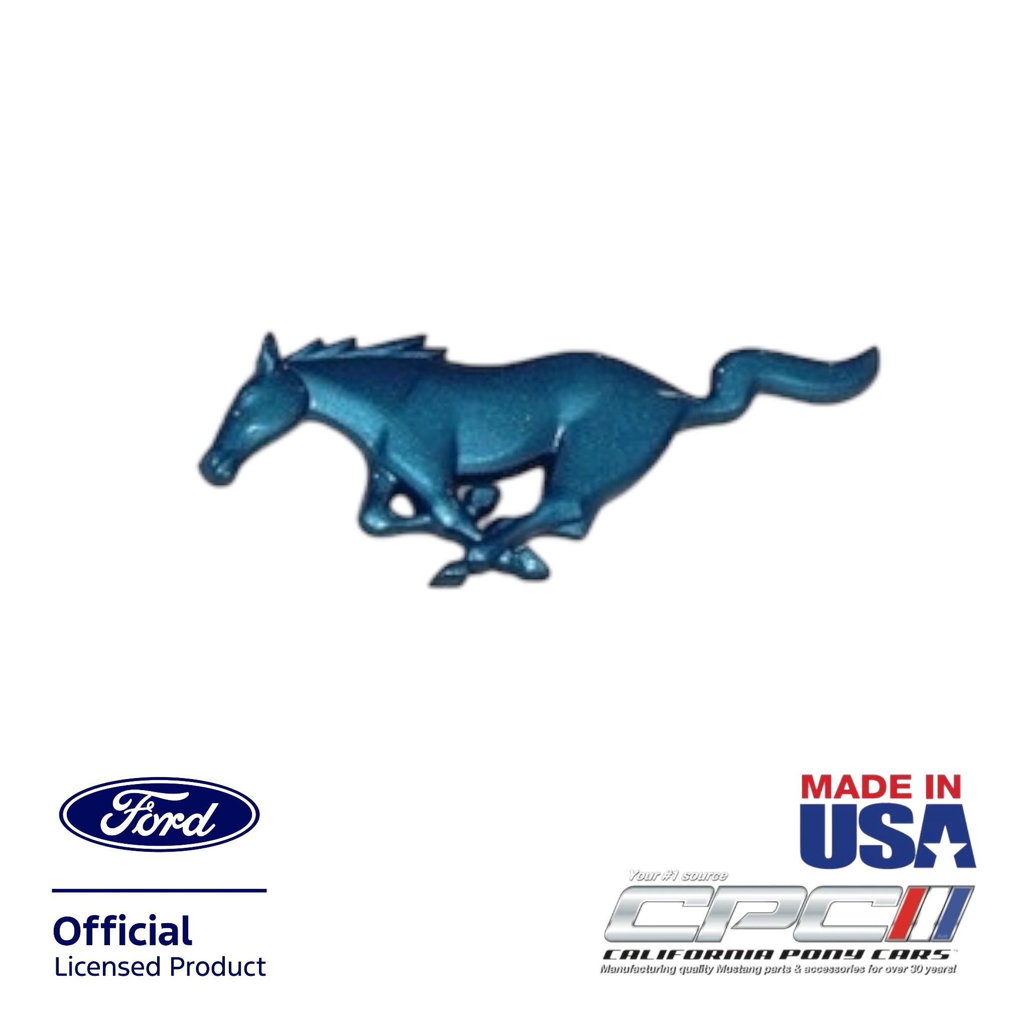 1994-2004 Mustang Running Horse Emblem, Bright Blue | California