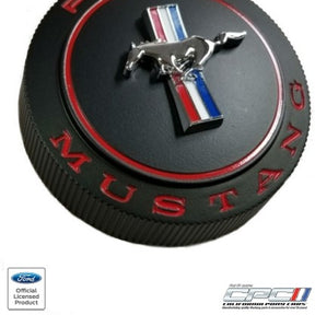 1966 Mustang Restomod, Black Finish Gas Cap, vented w/ security cable