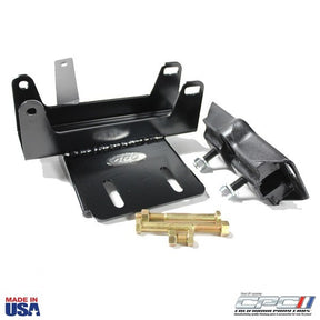 1961–1965 Falcon Ranchero Comet C4 T5 Transmission Crossmember – CPC TRA-615-418, bolt-in fit, includes hardware, semi-gloss finish, made in USA-side view.