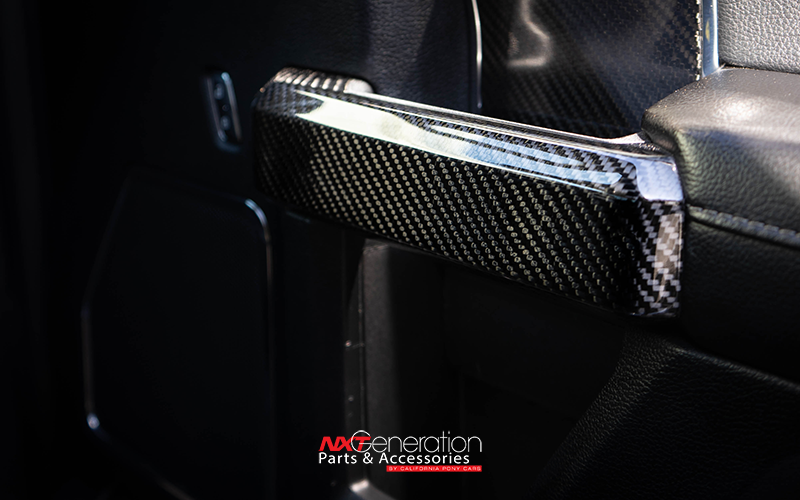Real Carbon Fiber Inner Door Handle Cover Trim For Ford F-150 Raptor 2015-2020 – 4-Piece Set