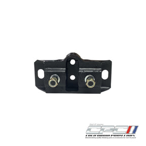 Front view of a 1965-1973 Ford Mustang transmission mount insulator for T5, AOD, TKO, and TKX transmission conversions with mounting hardware.