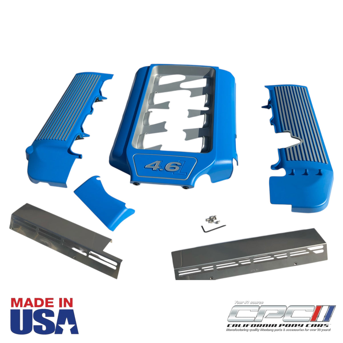 blue engine dress up kit C7 Corvette 2014-26 Custom 3-Piece Engine Dress Up Kit