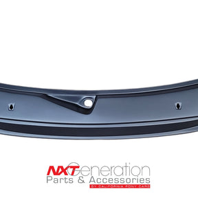 Top view of 2015-2020 F-150 Raptor, Lariat, Limited, Platinum, SSV, XLT, XL Custom smooth one piece cowl panel replacement for FL3Z-15022A68-D-FL3Z-15022A69-C, EXT-150-309, Made in USA. 