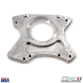 Front view of California Pony Cars 1964-1965 Mustang T5 5-Speed Conversion Adapter Plate, part number TRA-645-423, Made in USA.