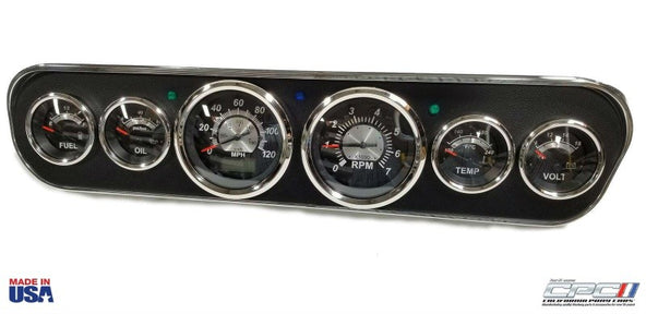 1964-1965-1966-Mustang-Billet-Aluminum-6-six-gauge-Performance-instrument-cluster-Panel-front-view-USA-Made-camera-case-finish-front-view-INT-646-130