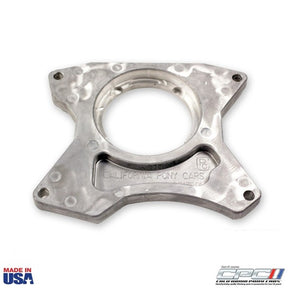 Front view of California Pony Cars 1965–1970 Mustang TKX/TKO 5-Speed Transmission Adapter Plate, part number TRA-650-702, Made in USA.