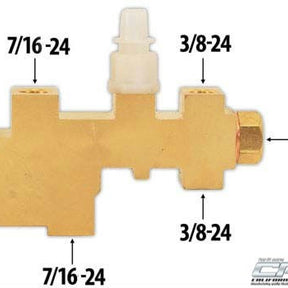 Ford Mustang Disc/Drum Proportioning Valve Distribution Block 1965–1973, OEM Style, fits Cougar Torino Fairlane Ranchero