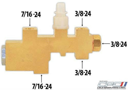 Ford Mustang Disc/Drum Proportioning Valve Distribution Block 1965–1973, OEM Style, fits Cougar Torino Fairlane Ranchero