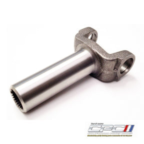 Top view of 1965–1973 Mustang T5 transmission swap 28 spline driveshaft slip yoke, 1310 U-joints