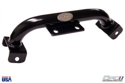 Top view of 1967–1973 Mustang & 1967–1970 Cougar AOD/TKO/TKX Transmission Crossmember Bar without E-Brake Bracket, Made in USA by California Pony Cars, part TRA-670-640.