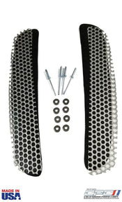 Top view of 1968 Ford Mustang California Special Lower Side Scoop Grille Kit, LH & RH inserts with rivets and washers, Made in USA by California Pony Cars