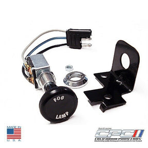 1968-Ford-Mustang-Fog-Light-switch-knob-bracket-bezel-Assembly-ELE-068-204-USA-Made-C8ZZ 15A214-A-top-view