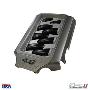 2005–2010 Mustang GT 4.6L Intake Plenum Cover – Top View, Gunmetal Gray, ABS Plastic, OEM-Style, Made in the USA.  