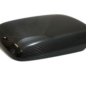 Side view of 2013-2018 Focus ST and RS carbon fiber arm rest cover, made by California Pony Cars. 