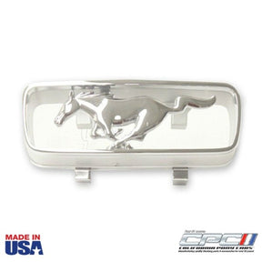 1966-Ford-Mustang-C6ZZ-8213-A-Standard-Horse-and-Corral-Front-Grille-Emblem-Ornament-USA-Made-EXT-066-052-California-Pony-Cars-Face-view