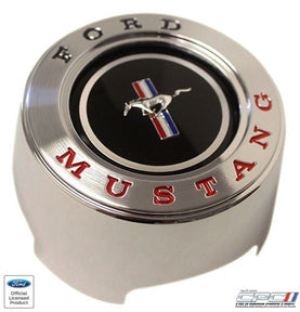 1965-1966-Mustang-Deluxe-Woodgrain-Steering-Wheel-center-cap-Horn-Button-USA-Made-California-Pony-Cars-STE-656-048-C5ZZ-3623-A-Side-view-official-ford-licensed-product 