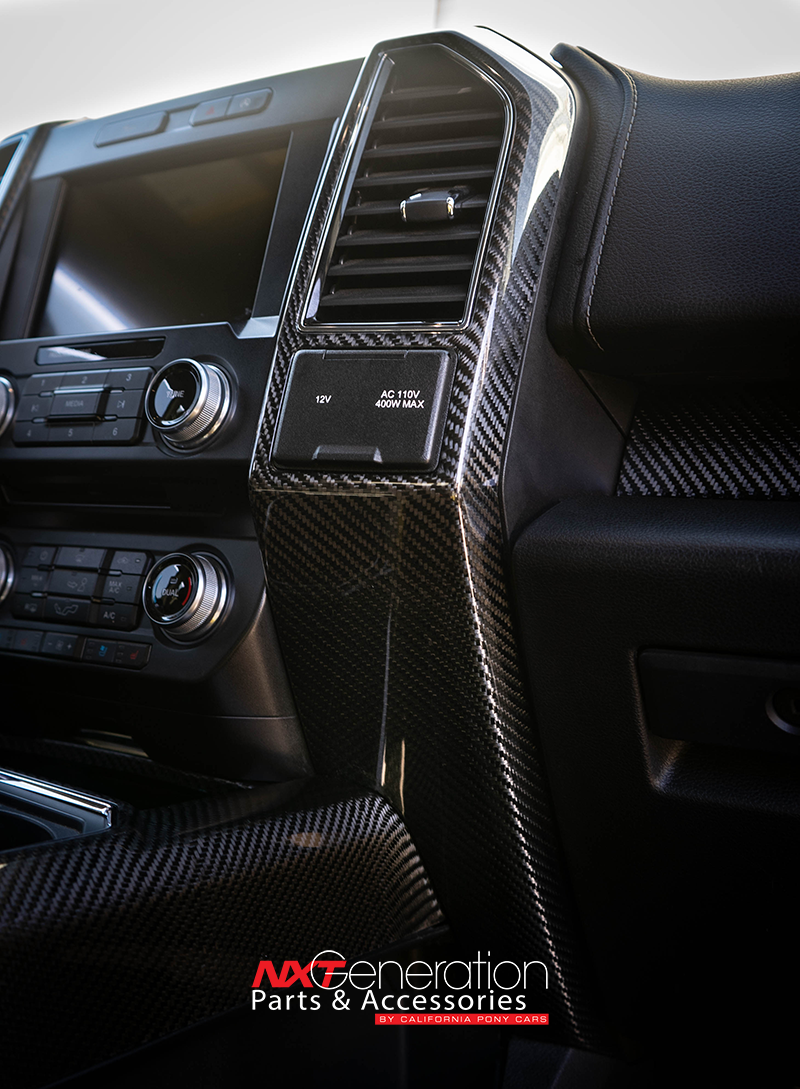 2015-2020 Ford F-150 Carbon Fiber 4pc Dash Air Vent Bezel