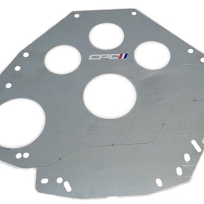 Small-Block-Ford-Universal-Fit-T5-AOD-AODE-Separator-Block-Plate-overdrive-conversion-kit-front-view-USA-Made