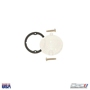 California Pony Cars EXT-646-381 clear parking lamp lens for 1964½ Ford Mustang and 1967–1968 Mercury Cougar — Made in USA with gasket and stainless steel screws