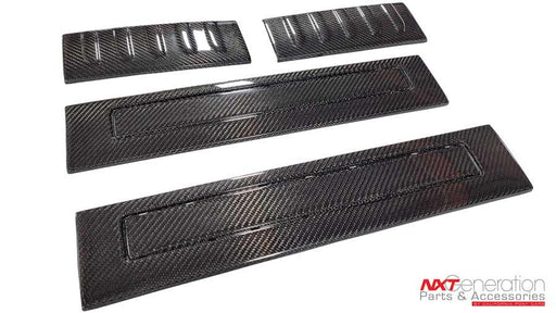 2015-2023 Ford F-Series Carbon Fiber 4pc Door Sill Replacements with OEM Name Badging for Front Doors