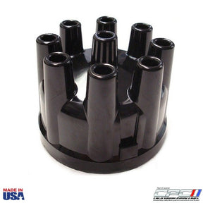 Side view of 1964–1973 Mustang distributor cap with brass terminals – Made in USA replacement for Ford OE# B7A-12106-A